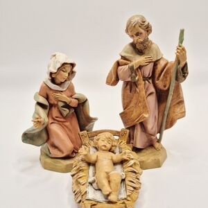 Fontanini Depose Nativity Holy Family Mary Joseph Baby Jesus Manger Italy 1991